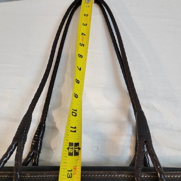 Brighton Leather Two Tone Bucket Shoulder Bag with Braided Straps - Picture 11 of 11